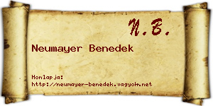 Neumayer Benedek névjegykártya