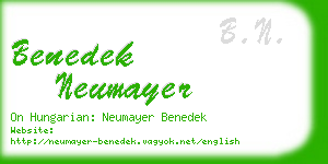 benedek neumayer business card